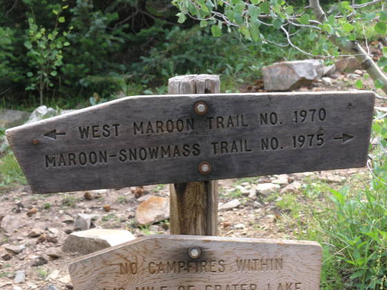 The trail sign indicating the loop