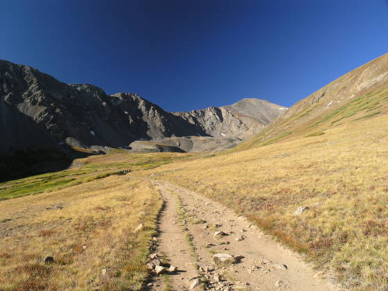 Grays Peak, visible at the end of Stevens Gulch