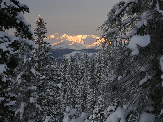 Castle Peak (left) and the Elk Mountains at sunrise