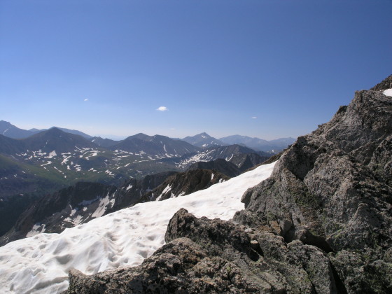 Harvard, Yale, Princeton, and Antero all visible from the summit ridge